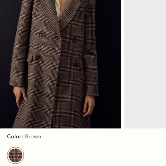 Maeve Jackets & Blazers - Maeve Brown Plaid Trench Coat